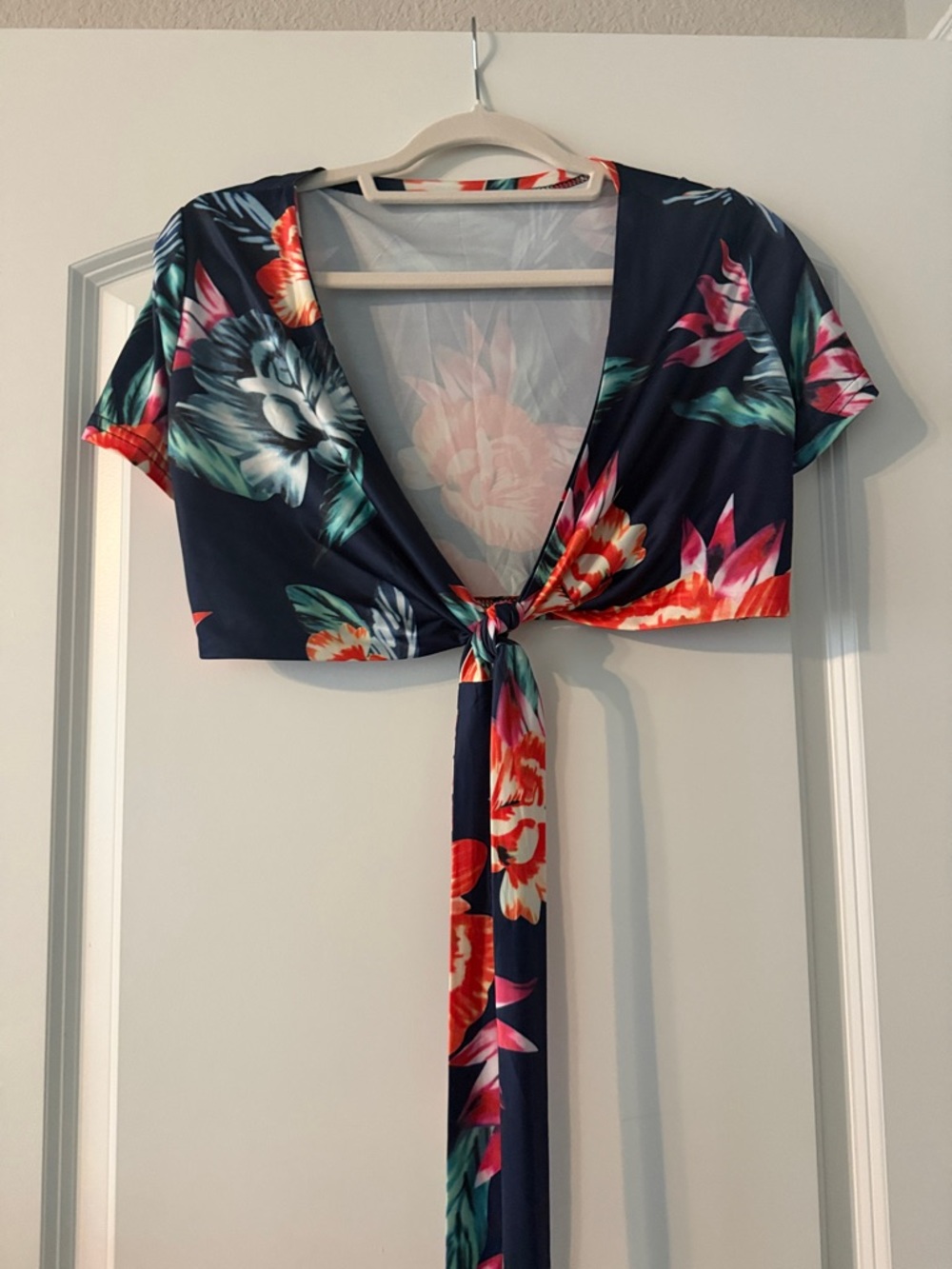 Floral Crop Top and High Split Maxi Skirt Set - Picture 6 of 7